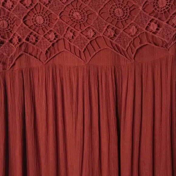 Sundance Lace Dress Rust Size 16 Dark Romantic Gothic Boho - Picture 5 of 10